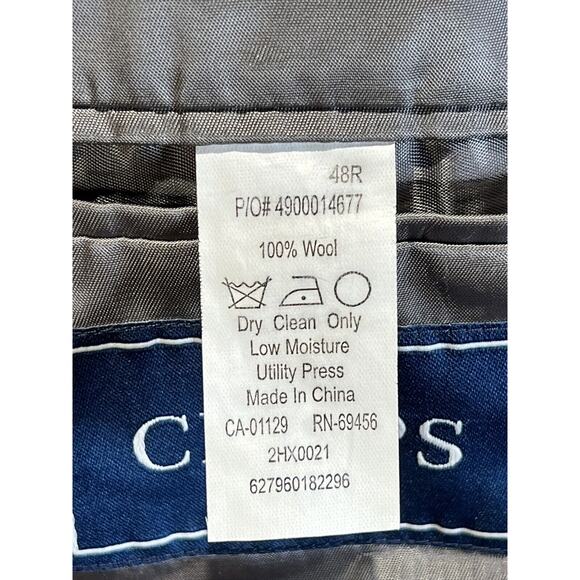 Chaps Ralph Lauren 44R Gray Rust Blue Birdseye Blazer Sport Coat Jacket - Picture 14 of 14